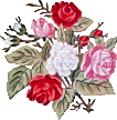 Bouquet de Roses en tapisserie brodée