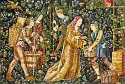 Grape harvest Middle Ages tapestries